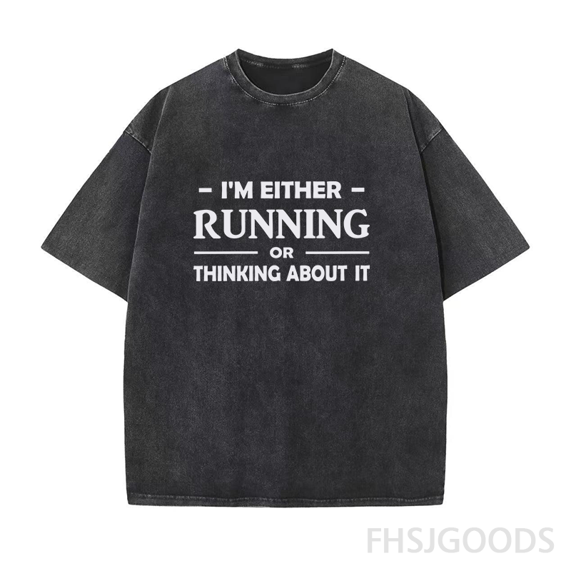 I'm Either Running or Thinking about It Unisex Distressed T-Shirt