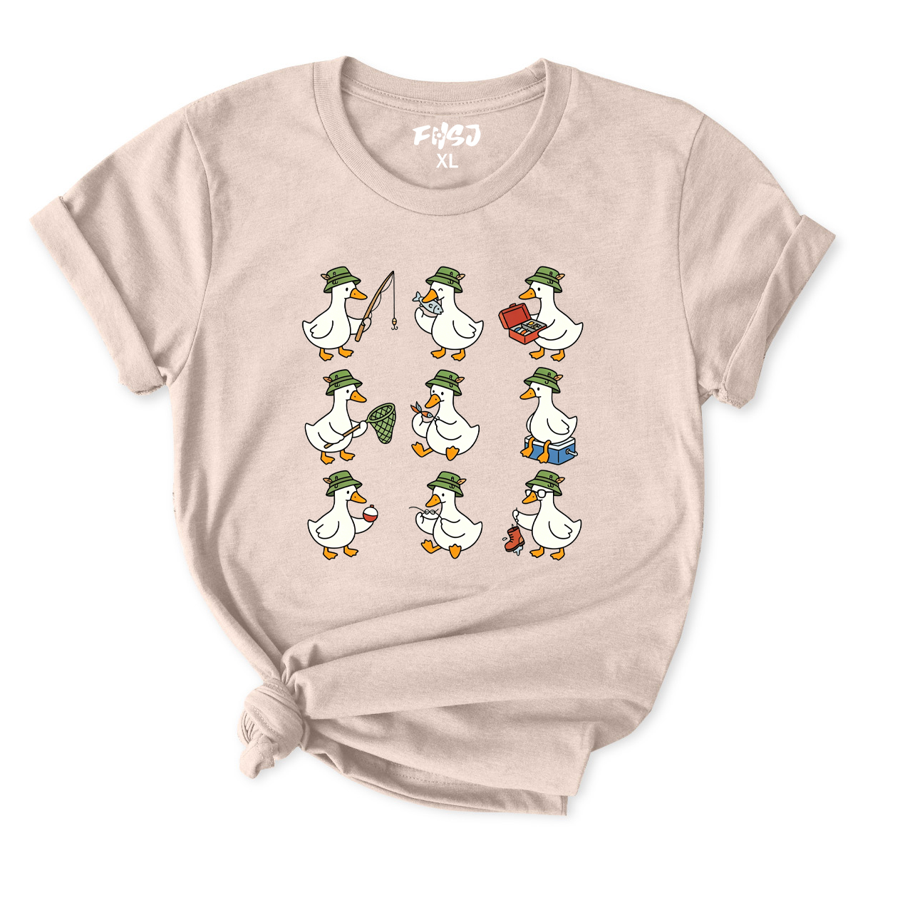 Cute Fishing Goose T-Shirt for Women