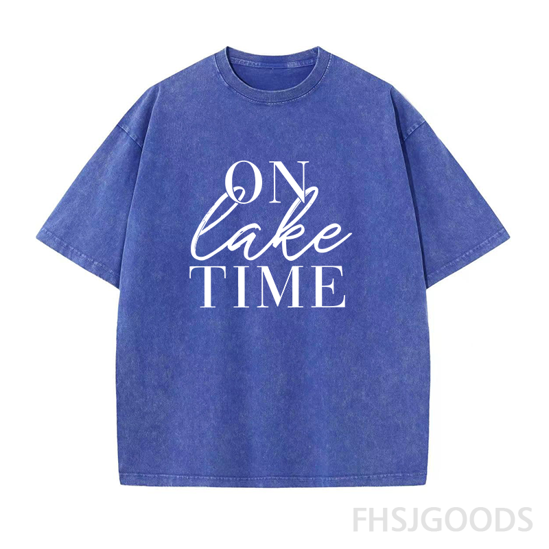 On Lake Time Unisex Distressed T-Shirt