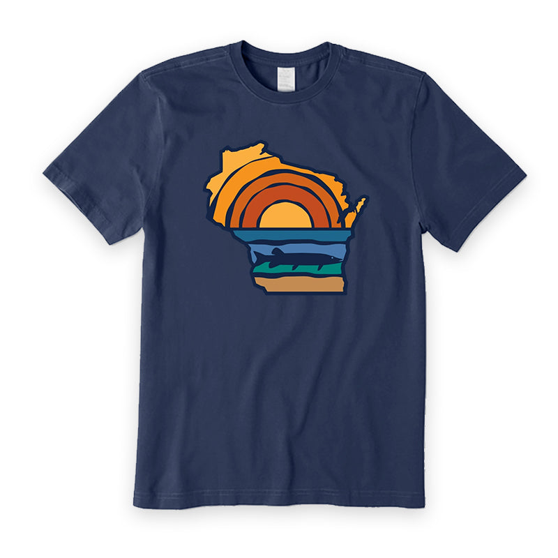 Wisconsin Sunset Sunrise Musky Lurking T-Shirt
