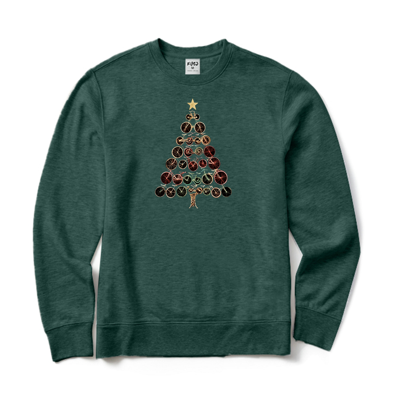 Christmas Bike Tree Crewneck Sweatshirt