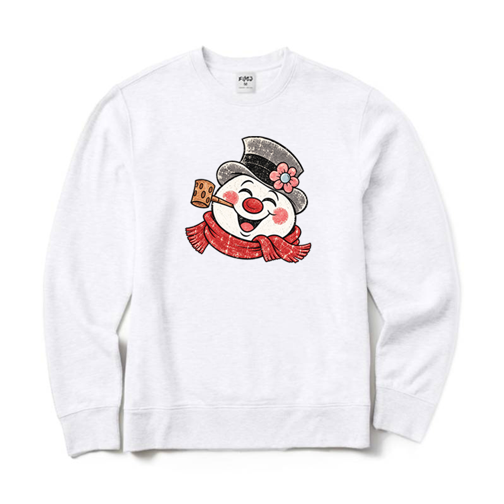 Retro Happy Snowman Christmas Crewneck Sweatshirt