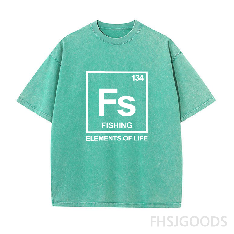 134 Fishing Periodic Table of Elements Unisex Distressed T-Shirt