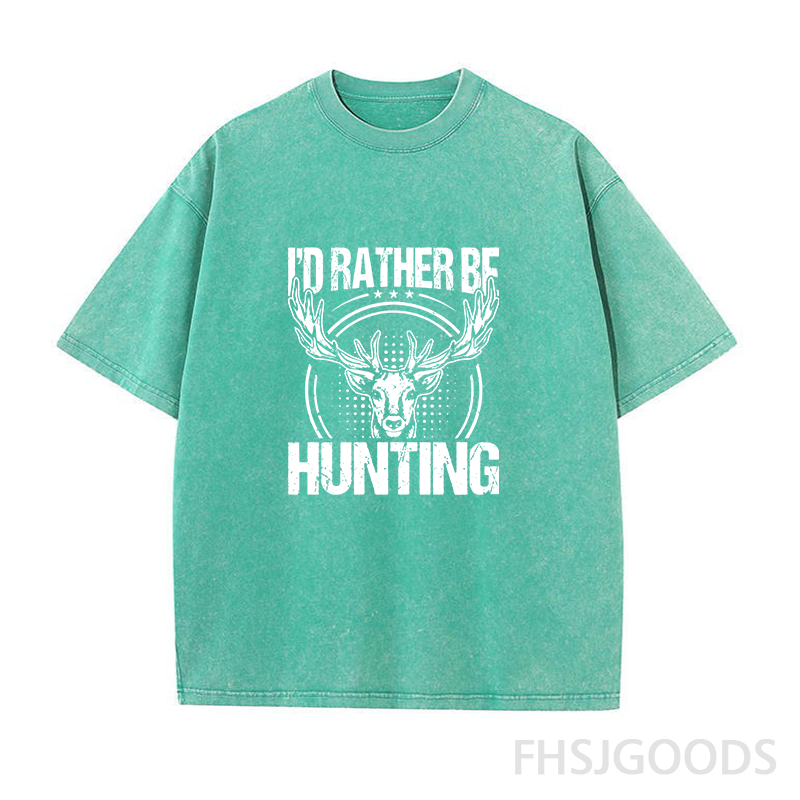 I'd Rather Be Hunting Unisex Distressed T-Shirt