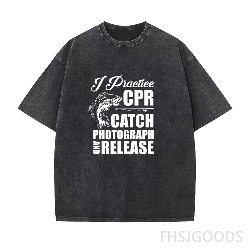 I Practise CPR Catch Photograph and Release Unisex Distressed T-Shirt