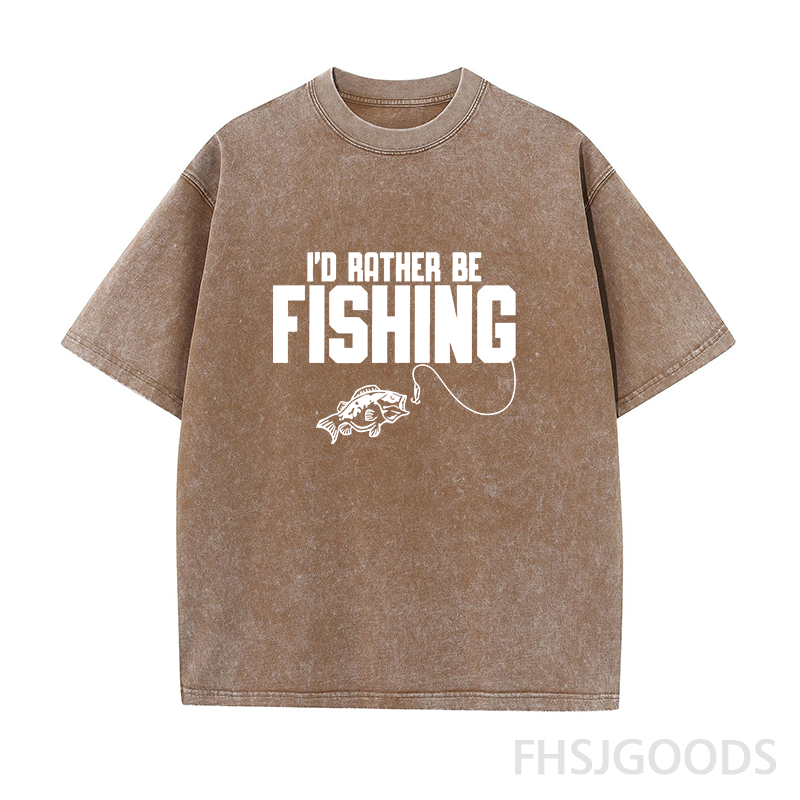 I'd Rather Be Fishing Unisex Distressed T-Shirt