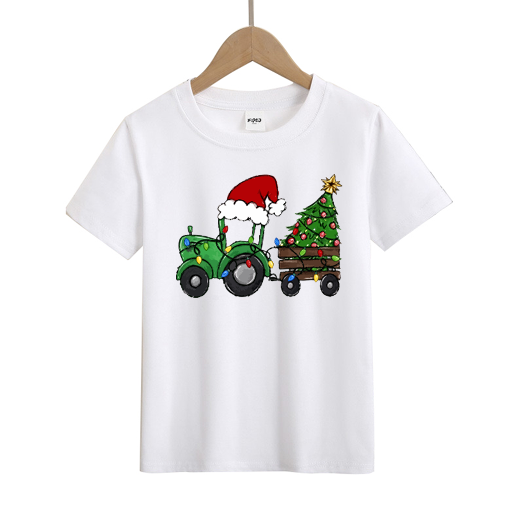 Christmas Tractor Kids T-Shirt