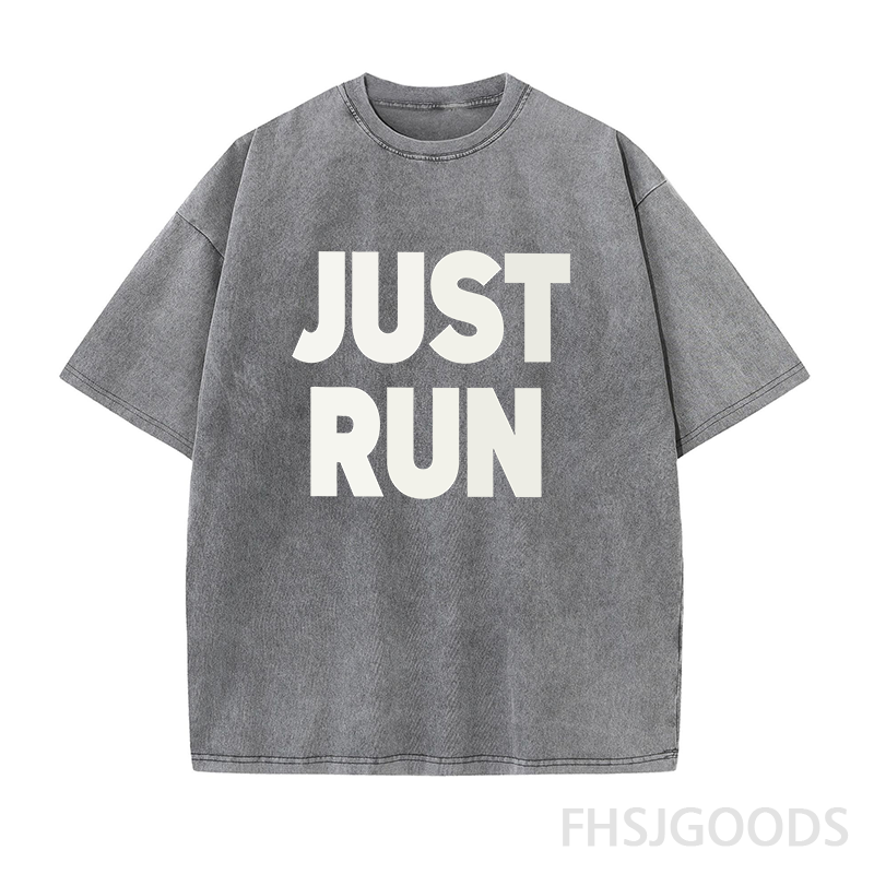 Just Run Unisex Distressed T-Shirt