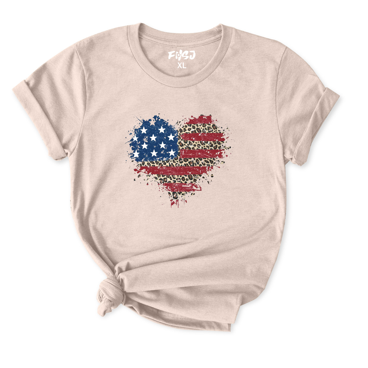 American Flag Heart T-Shirt for Women