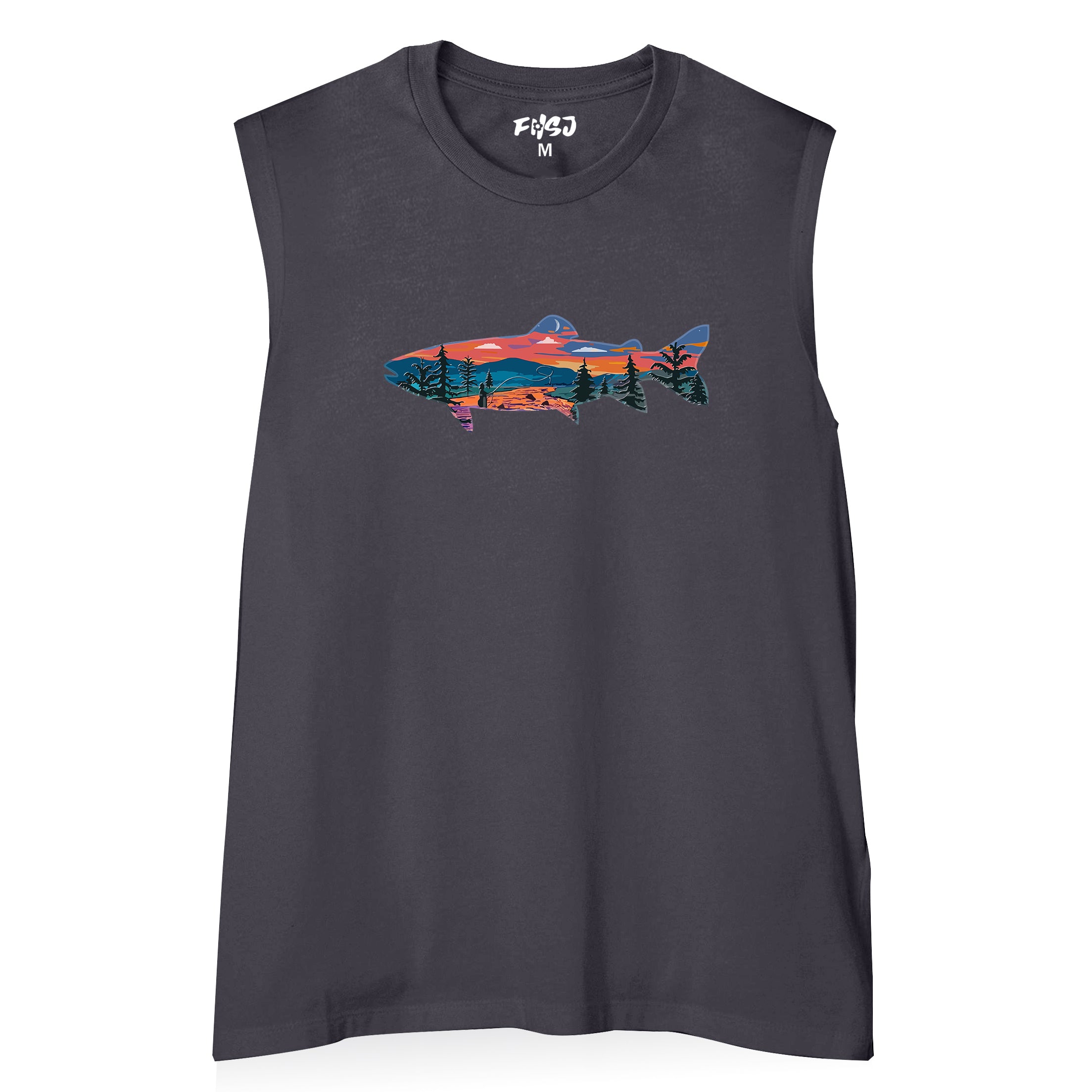 Women Trout and Landscape Tank Top