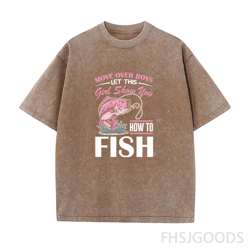 Let This Girl Show You How To Fish Unisex Distressed T-Shirt