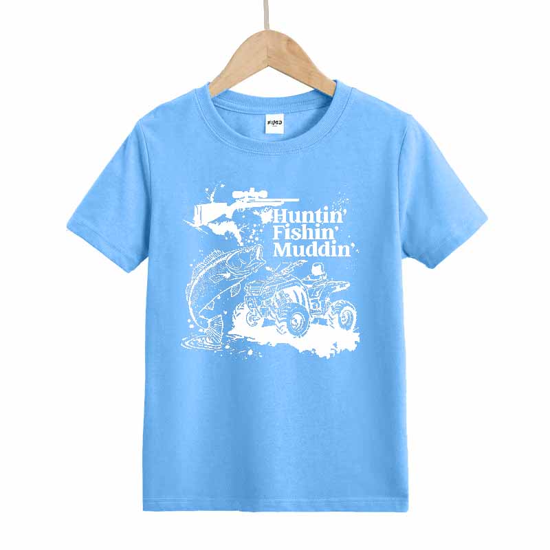 Huntin Fishin Muddin Kids T-Shirt