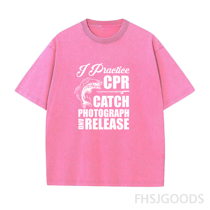 I Practise CPR Catch Photograph and Release Unisex Distressed T-Shirt