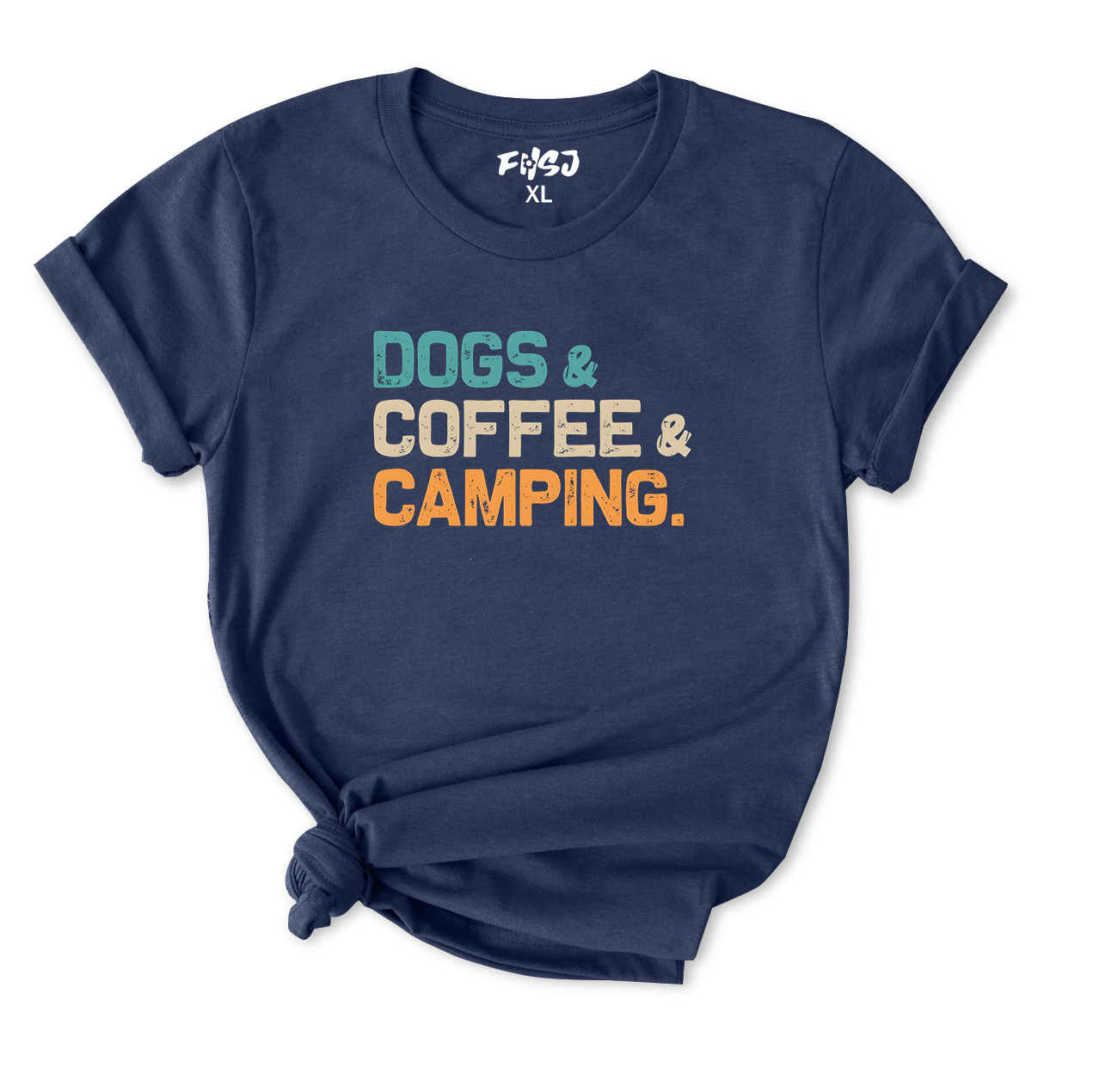 Dogs Coffee Camping T-Shirt FOR WOMEN