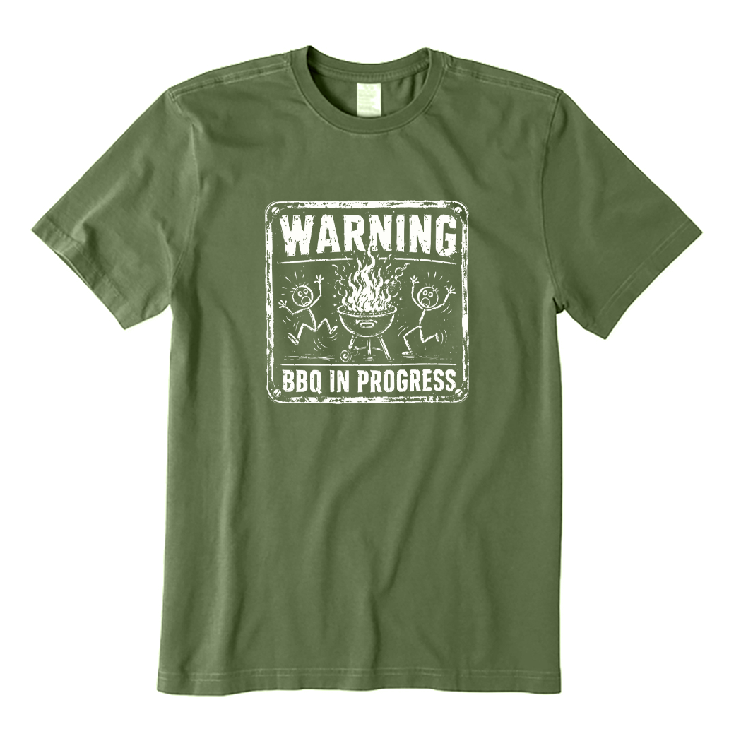 BBQ In Progress Warning Sign T-shirt