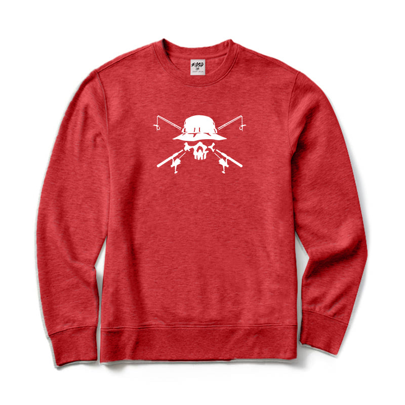 Fishing Skull and Poles Crewneck Sweatshirt