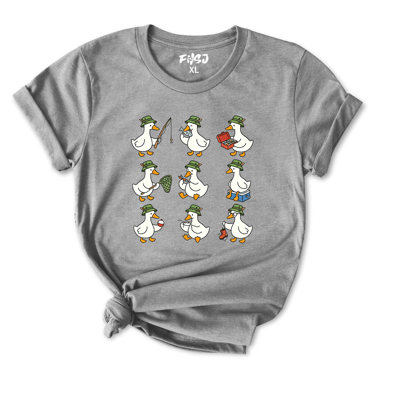 Cute Fishing Goose T-Shirt for Women