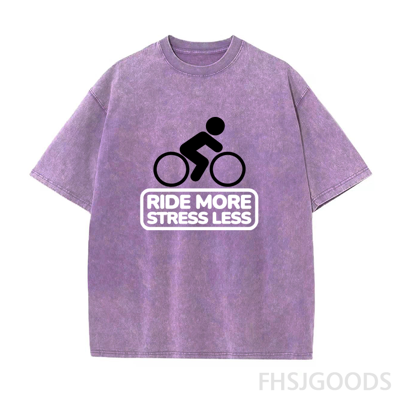 Ride More Stress Less Unisex Distressed T-Shirt