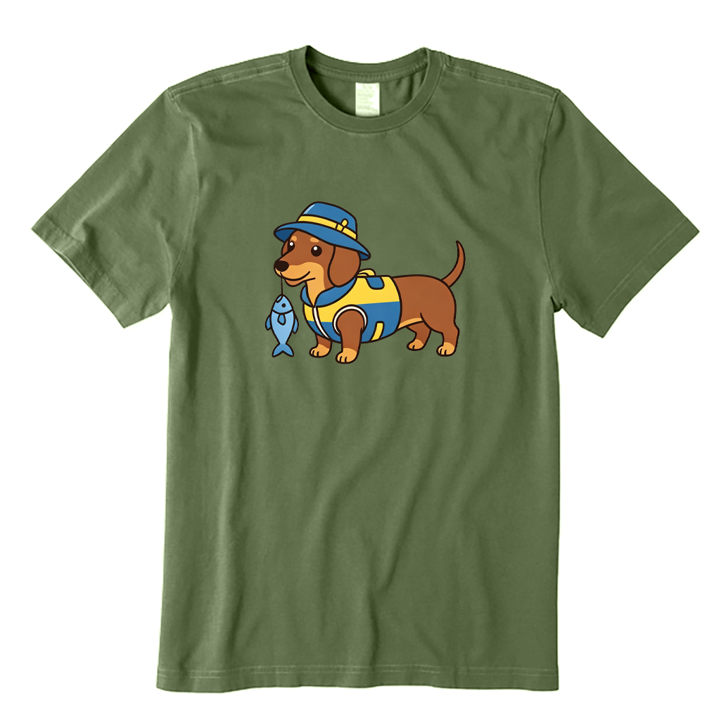 Fishing Dachshund T-shirt