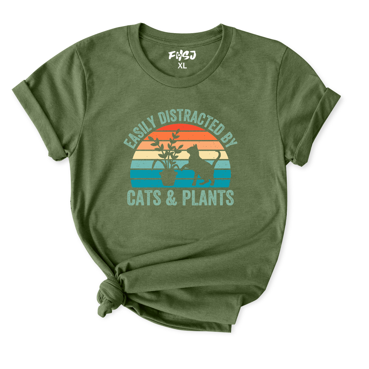 Easily Distracted By Cats & Plants T-Shirt for Women