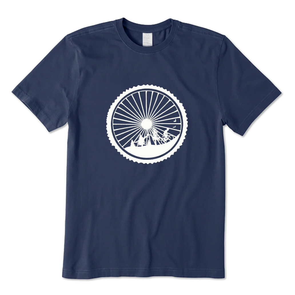 Mountain Bike Wheel Nature Scene T-shirt