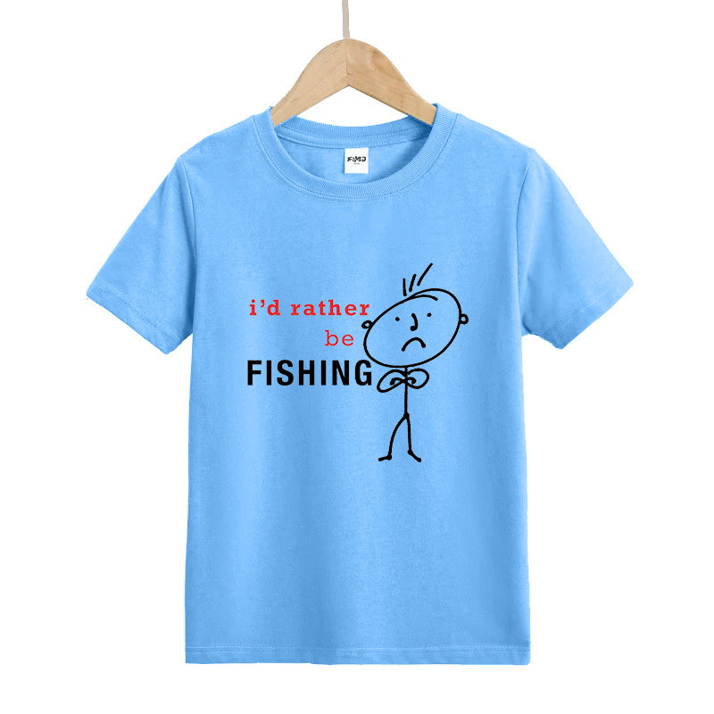 I'd Rather Be Fishing Kid's T-Shirts