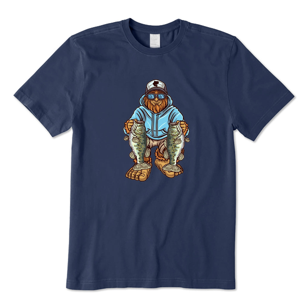 Bigfoot Catches Two Fish T-Shirt