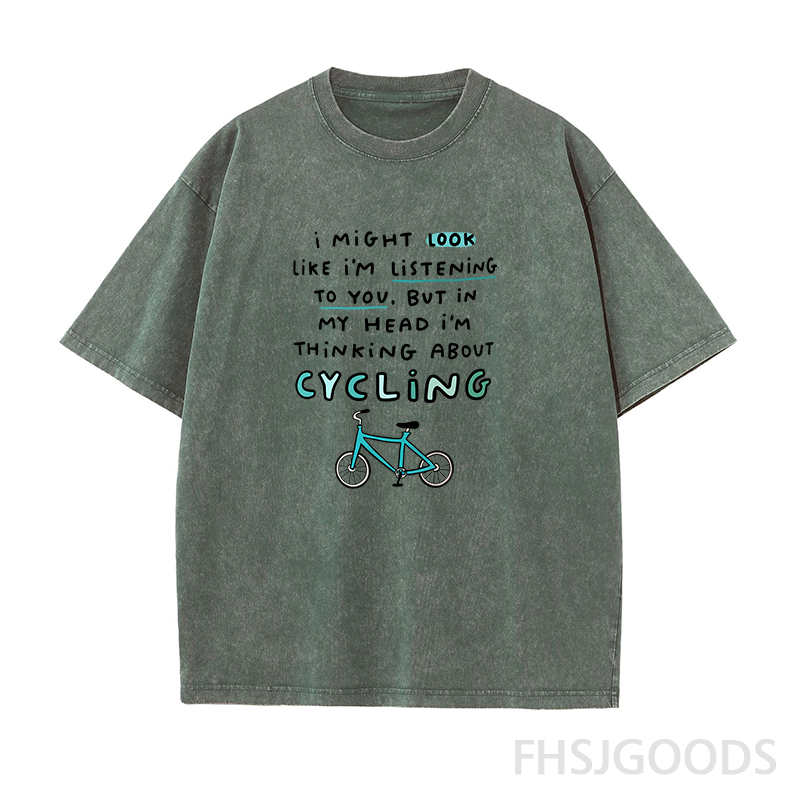 Thinking About Cycling Unisex Distressed T-Shirt