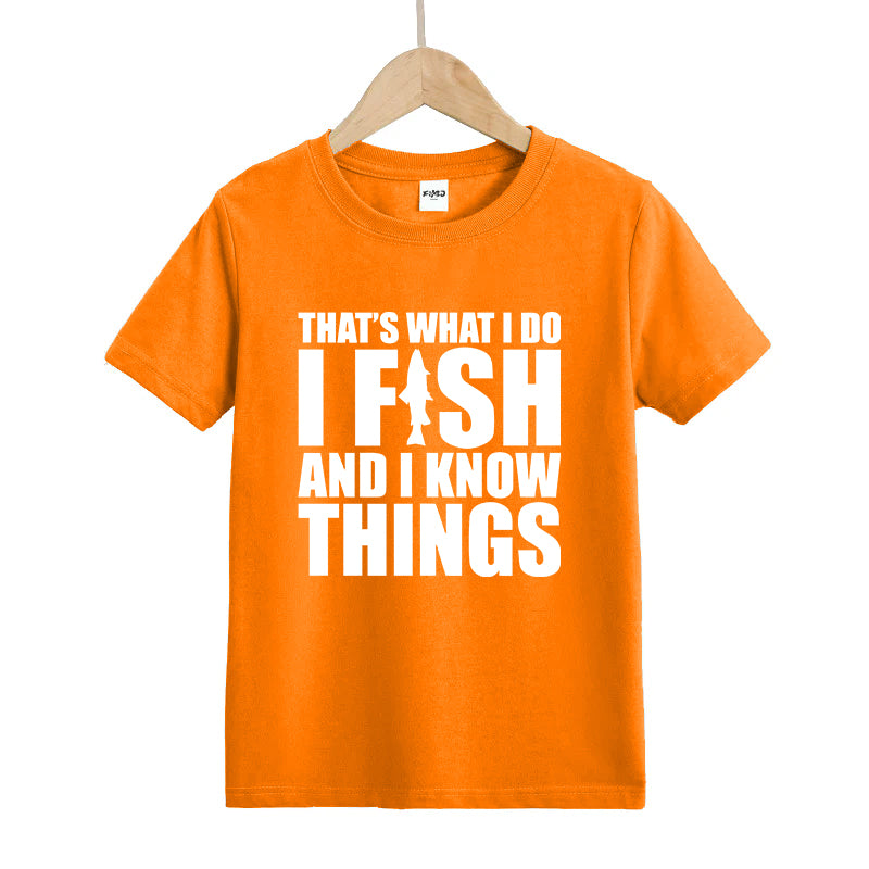 I Fish and I Know Things Kid's T-Shirts