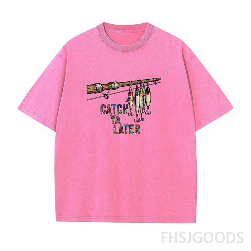 Catch Ya Later Fishing Unisex Distressed T-Shirt