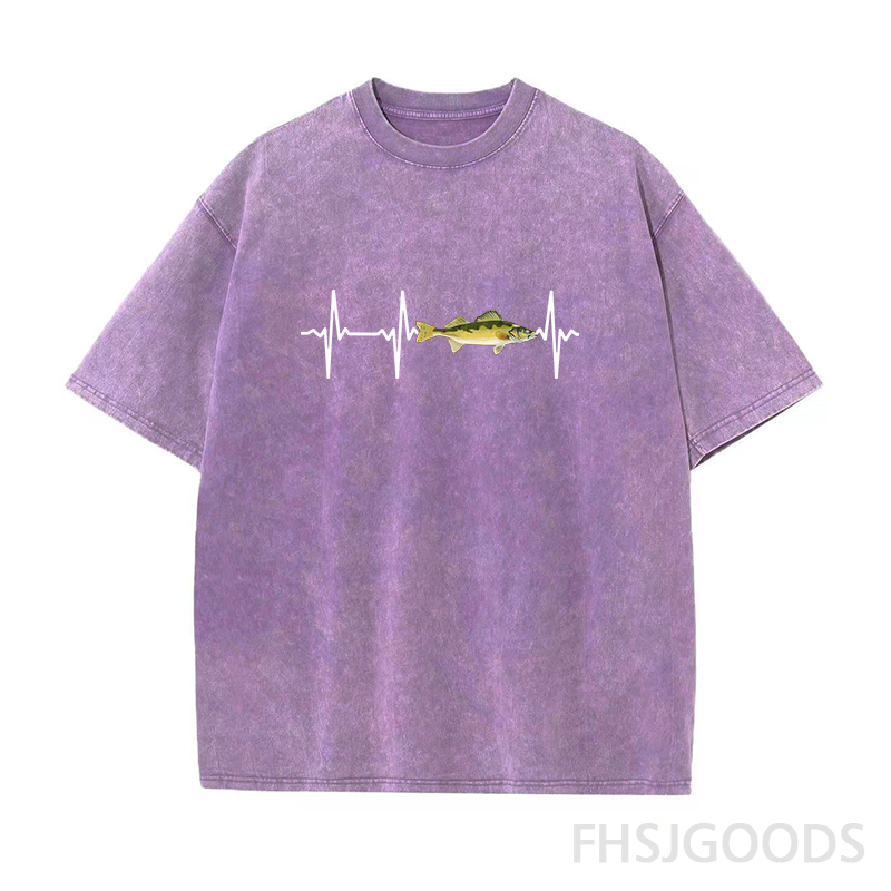 Walleye Heartbeat Unisex Distressed T-Shirt