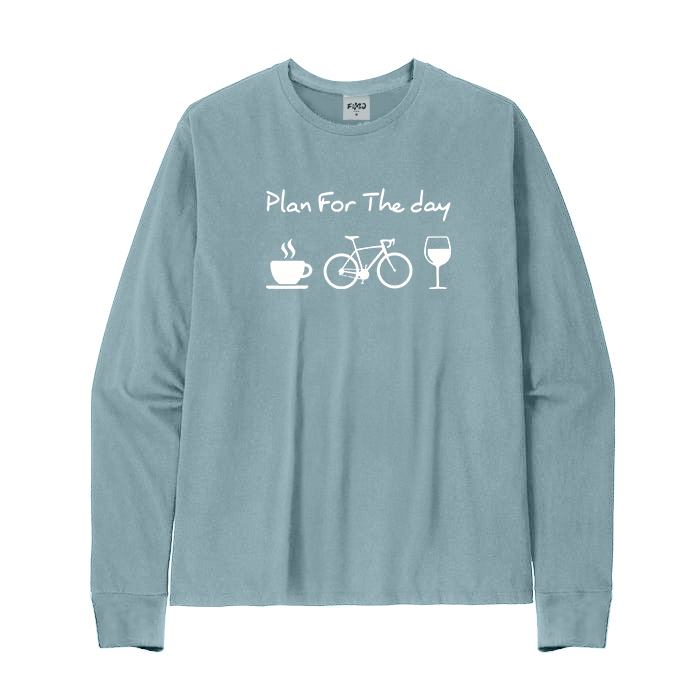 Plan For The Day Coffee Cycling Wine Long Sleeve T-Shirt