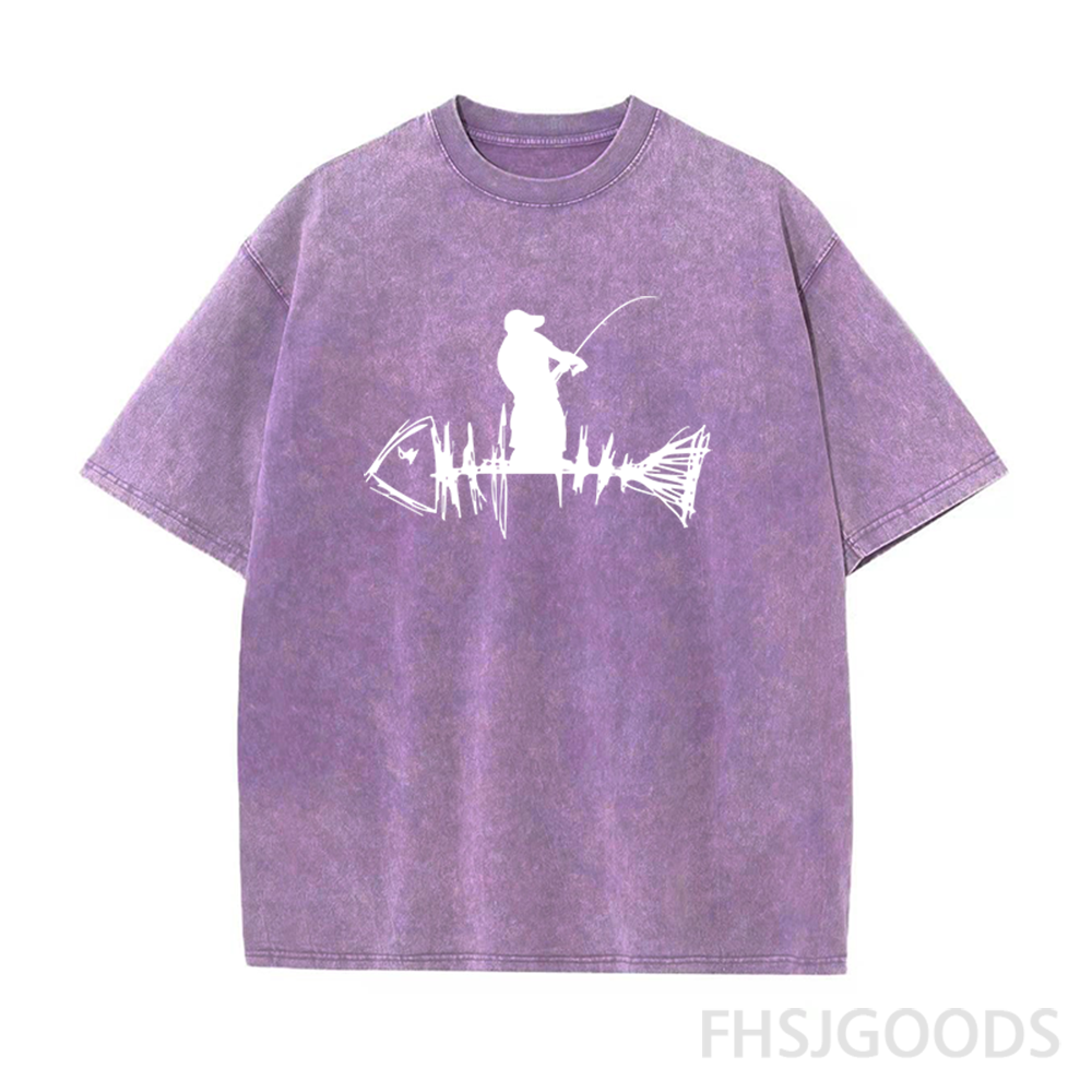 Fisherman Loves Fishing Unisex Distressed T-Shirt