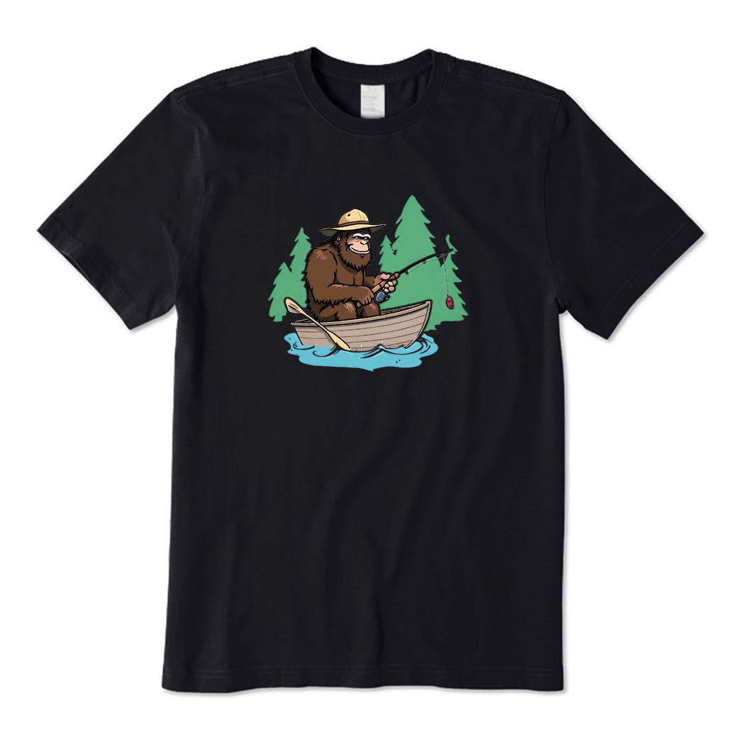 Bigfoot Fishing on The Boat T-Shirt