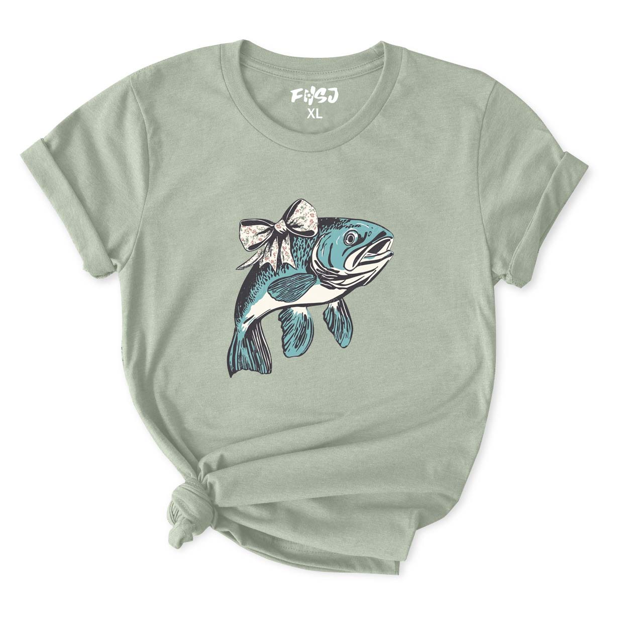 Trout with Coquette Bow T-Shirt for Women
