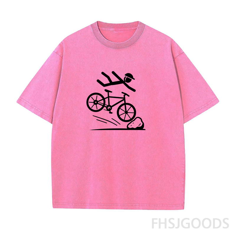 Mountain Bike Crash Cycling Unisex Distressed T-Shirt