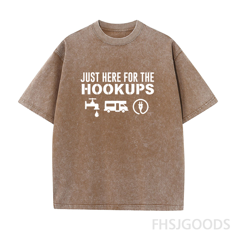 Just Here For The Hookups Unisex Distressed T-Shirt