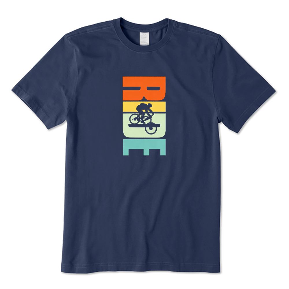 Retro RIDE MTB Rider Silhouette T-shirt