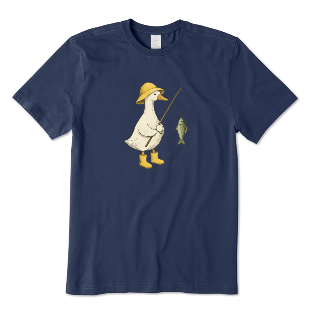 Cute Goose Fishing T-shirt