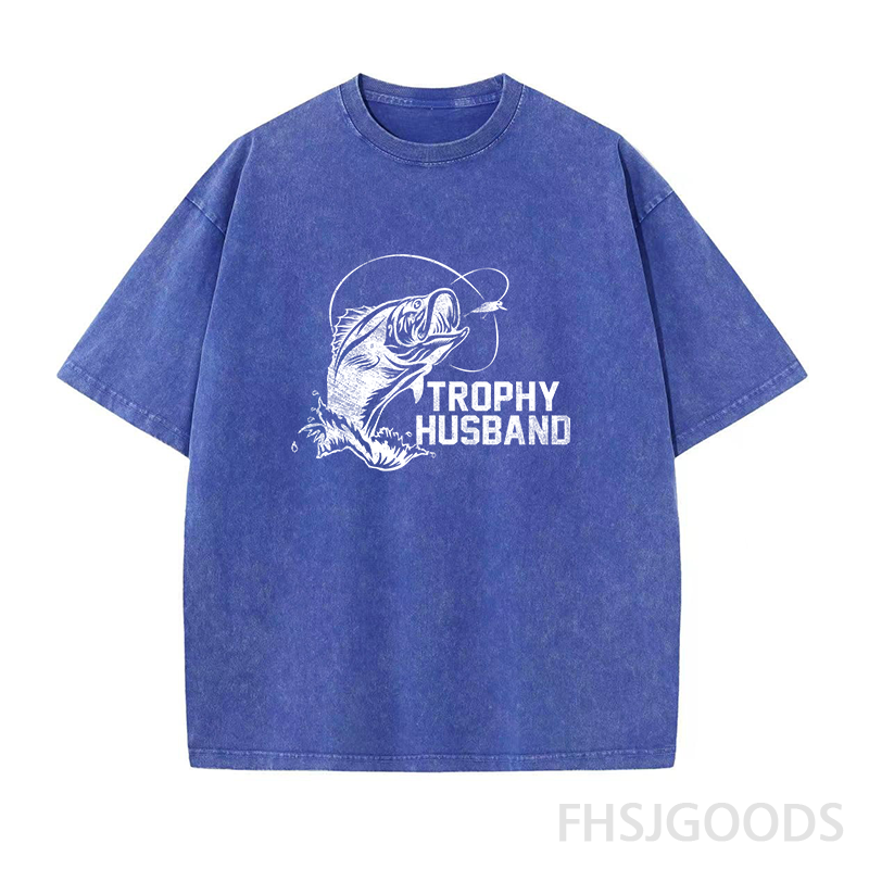 Trophy Husband Fishing Unisex Distressed T-Shirt
