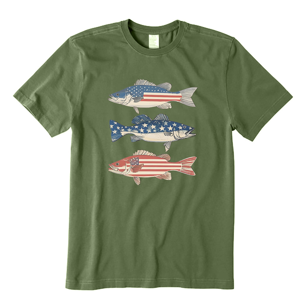Patriotic Bass Fishing T-Shirt