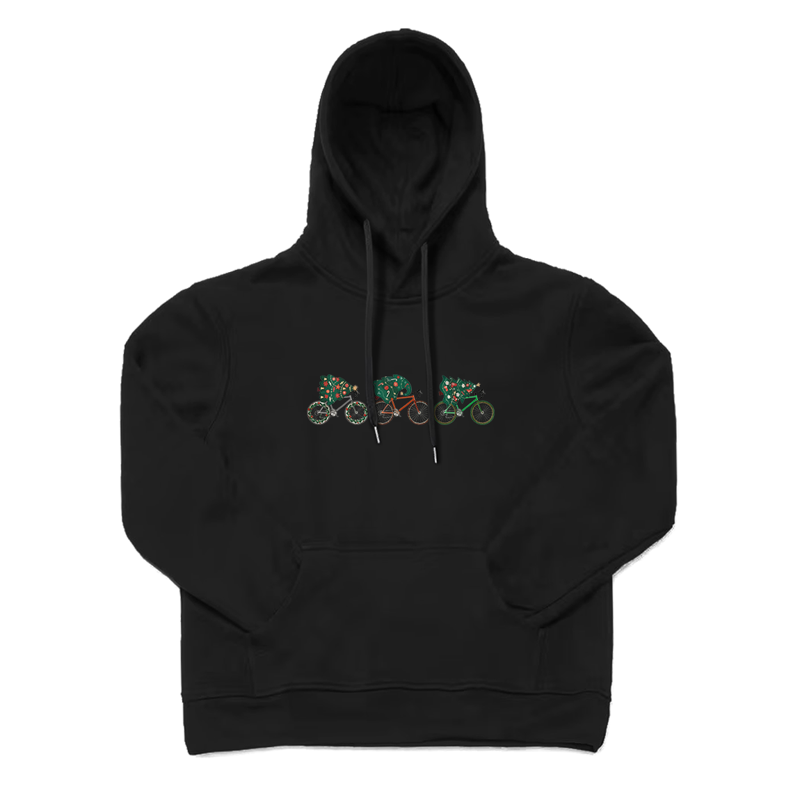 Christmas Tree Riding A Bike Hoodie