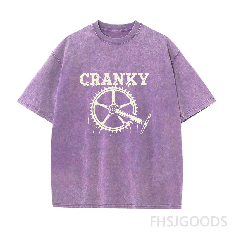 Cranky Cycling Bike Unisex Distressed T-Shirt