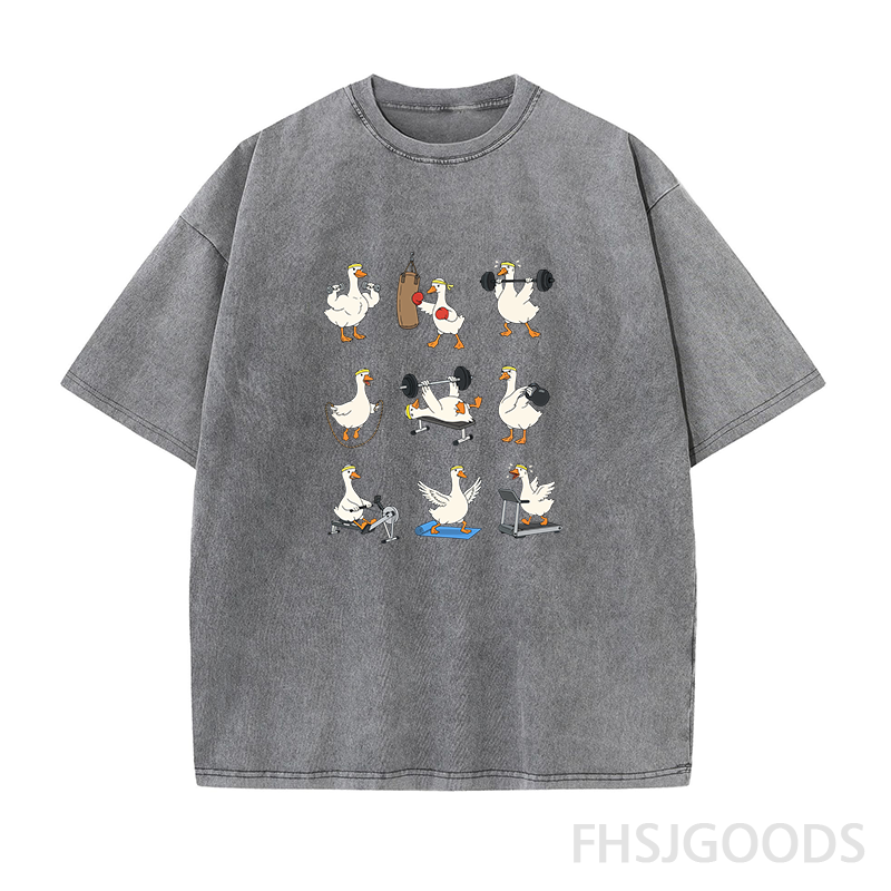 Funny Goose Workout Unisex Distressed T-Shirt