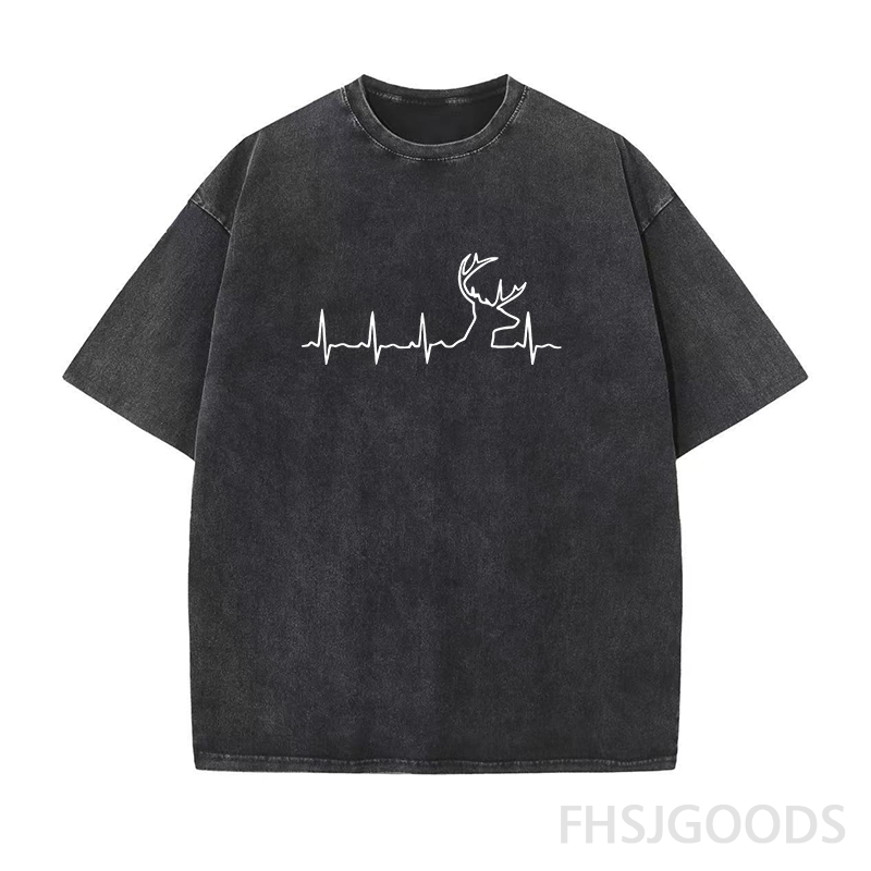 Deer Heartbeat Unisex Distressed T-Shirt