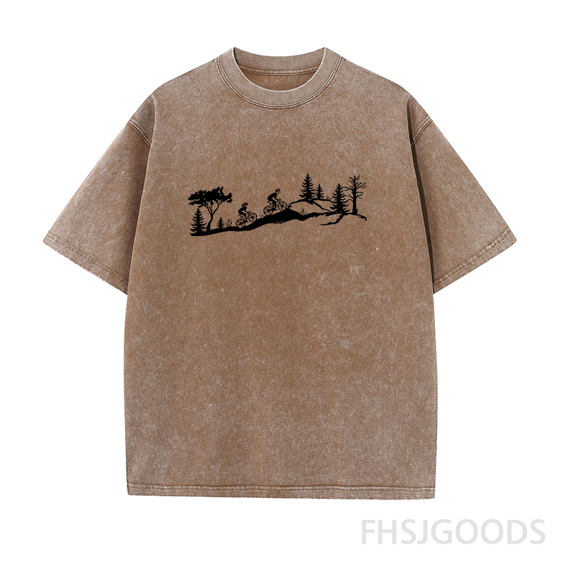 Mountain Biker Unisex Distressed T-Shirt
