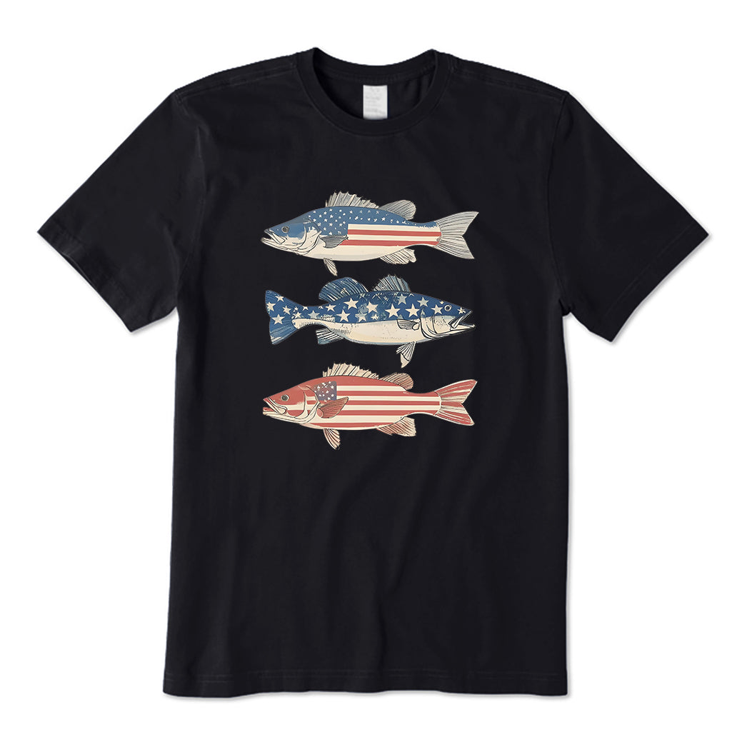 Patriotic Bass Fishing T-Shirt