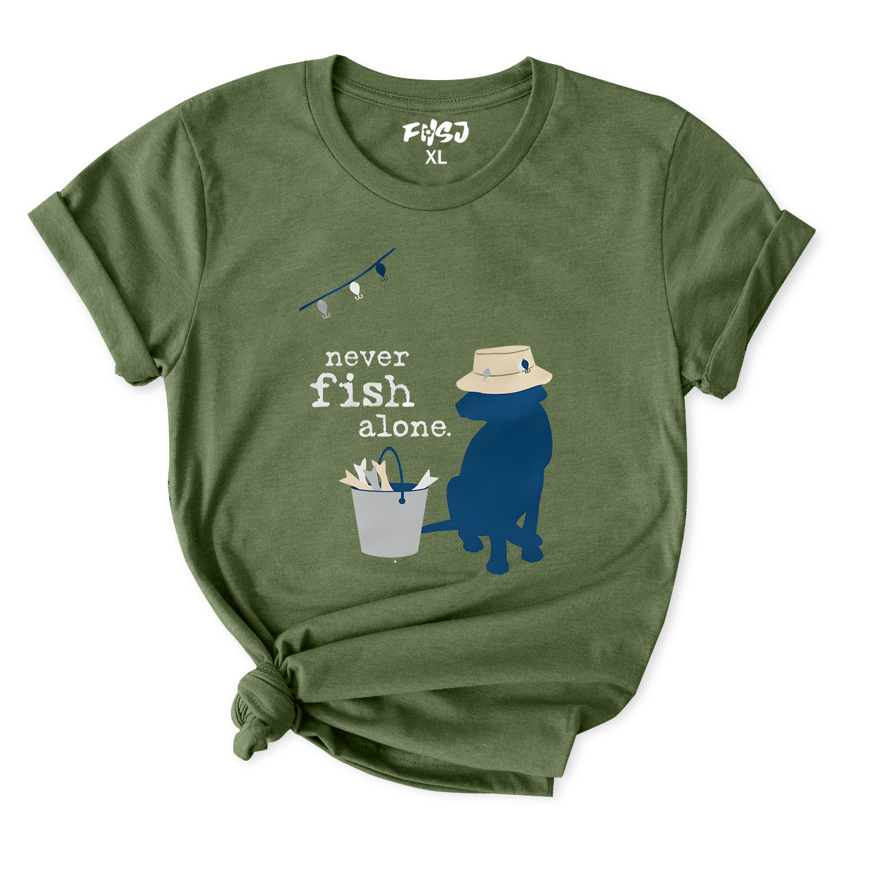 Fishing Dog T-Shirt for Women