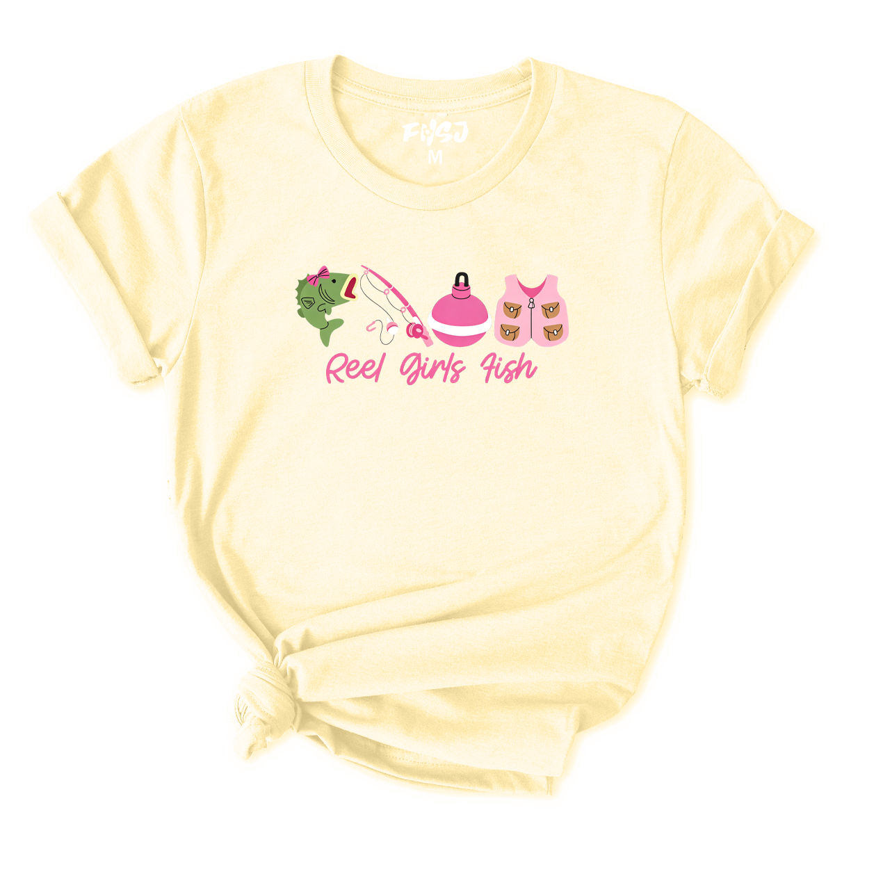 Cute Reel Girls Fish T-Shirt for Women