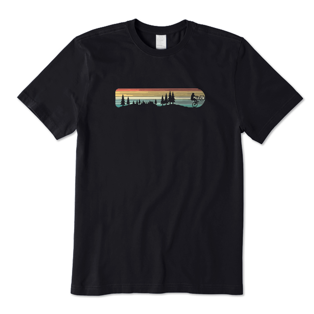 Cycling Through The Pines At Sunset T-shirt